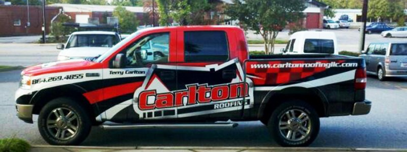 Carton Roofing Truck Wrap